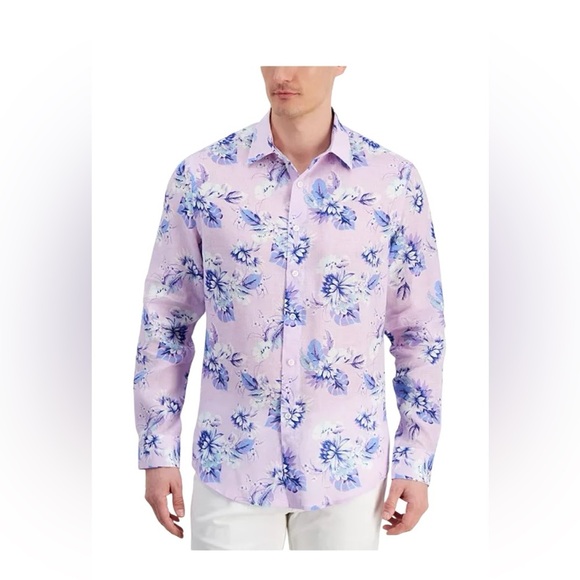 Club Room Luxury XL Floral Linen Button Shirt - Picture 1 of 7